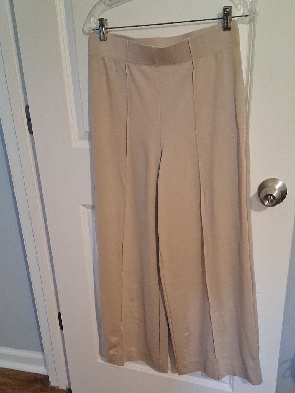 Jw Beige Wide-Leg High-Rise Trousers